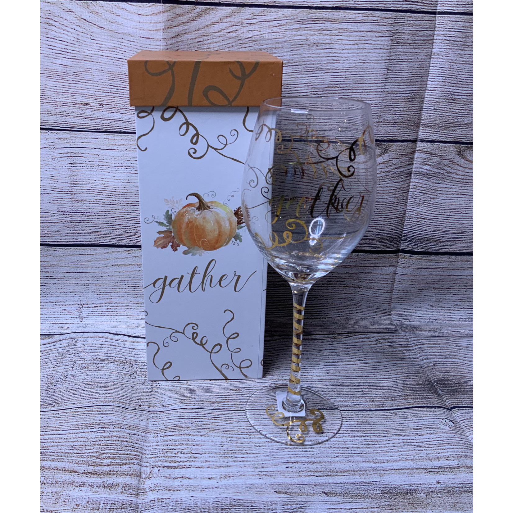 Evergreen Gather Pumpkin Wine Glass