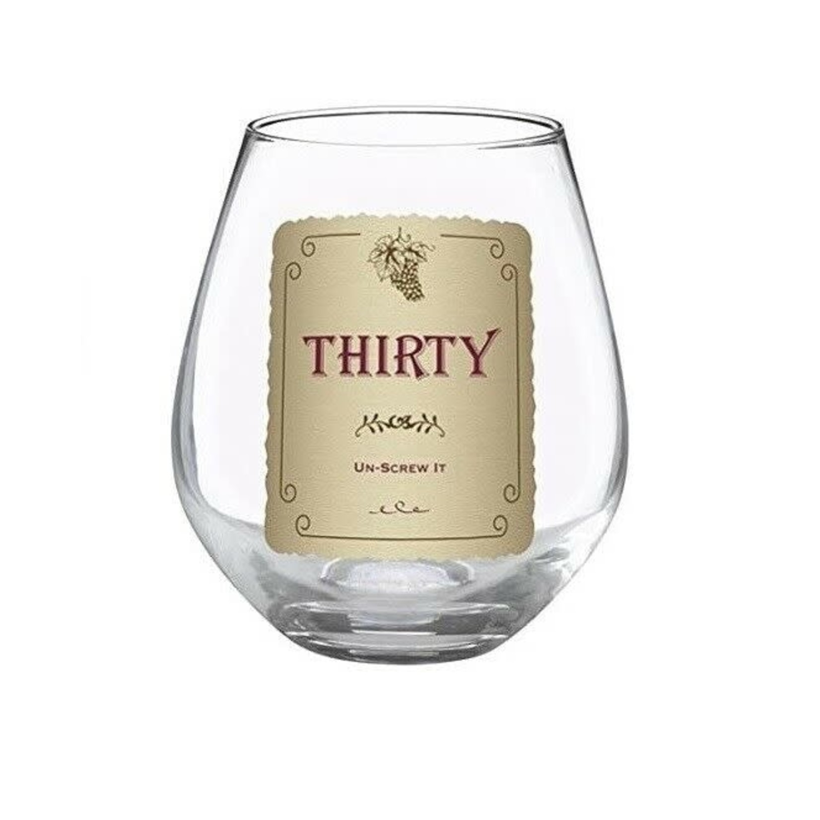 DM Merchandise Birthday Milestone Stemless Wine Glass