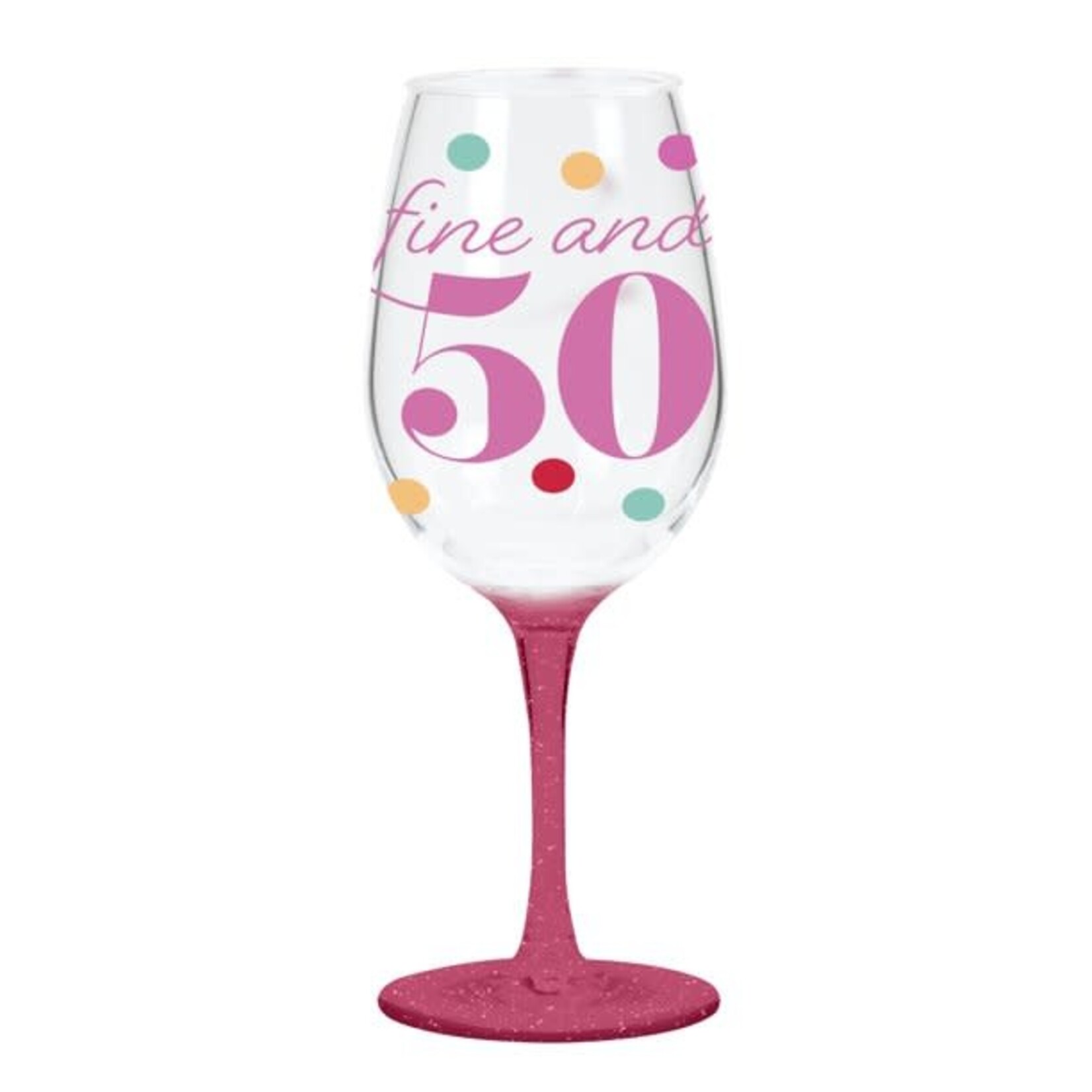 C.R. Gibson Birthday Milestone Acrylic Wine Glass