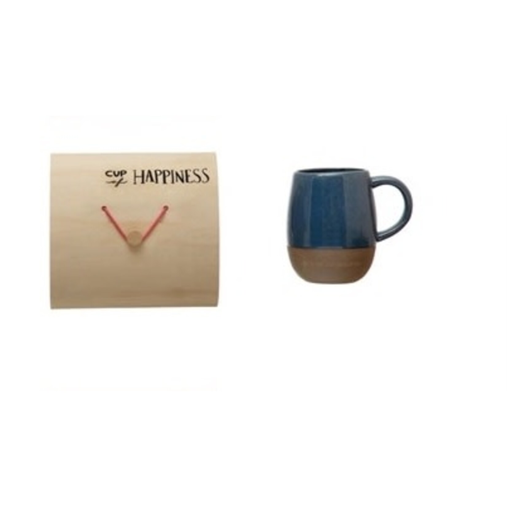 Creative Co-op Stoneware Mug w/Wood Gift Box