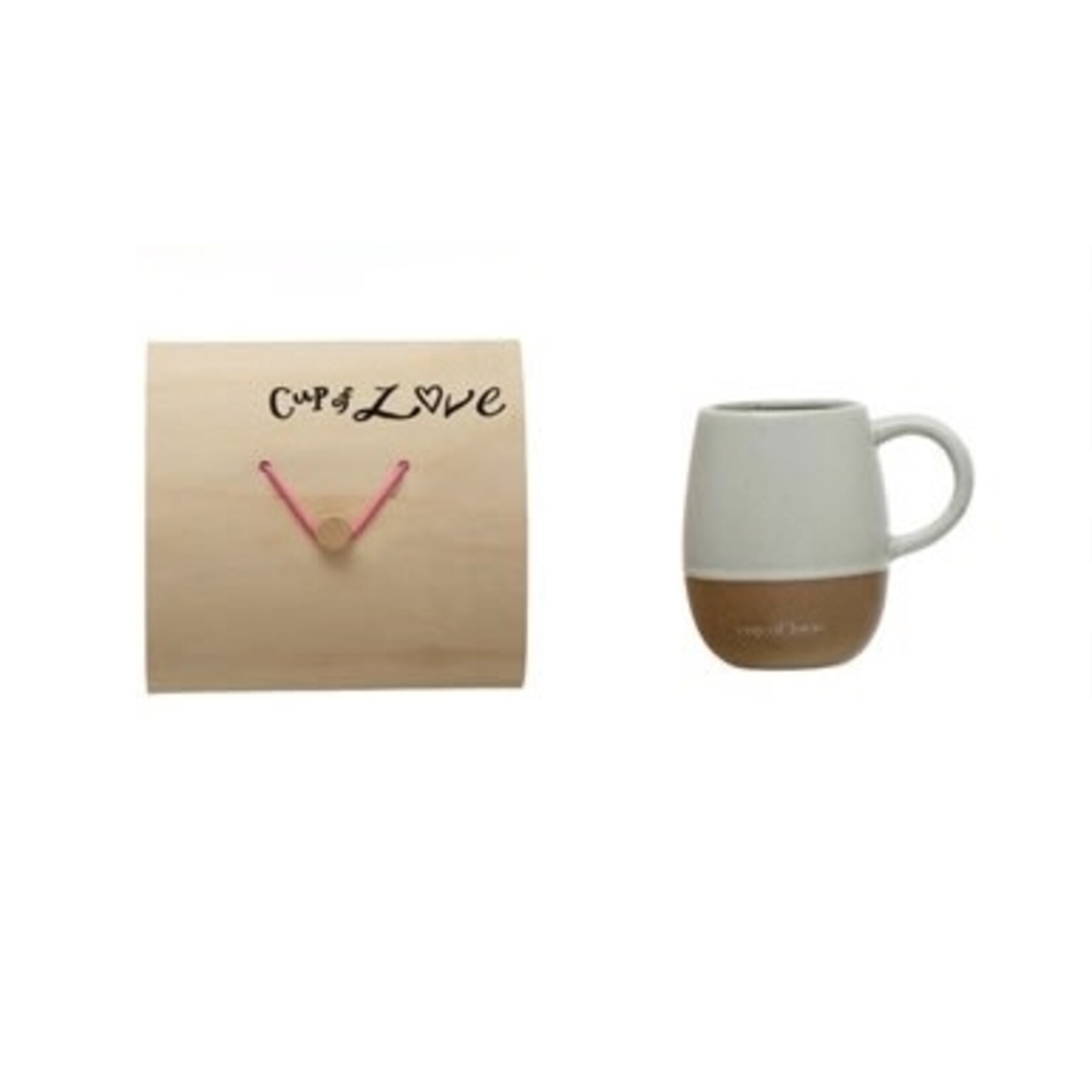 Creative Co-op Stoneware Mug w/Wood Gift Box