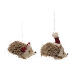Creative Co-op Faux Fur Hedgehog Ornament