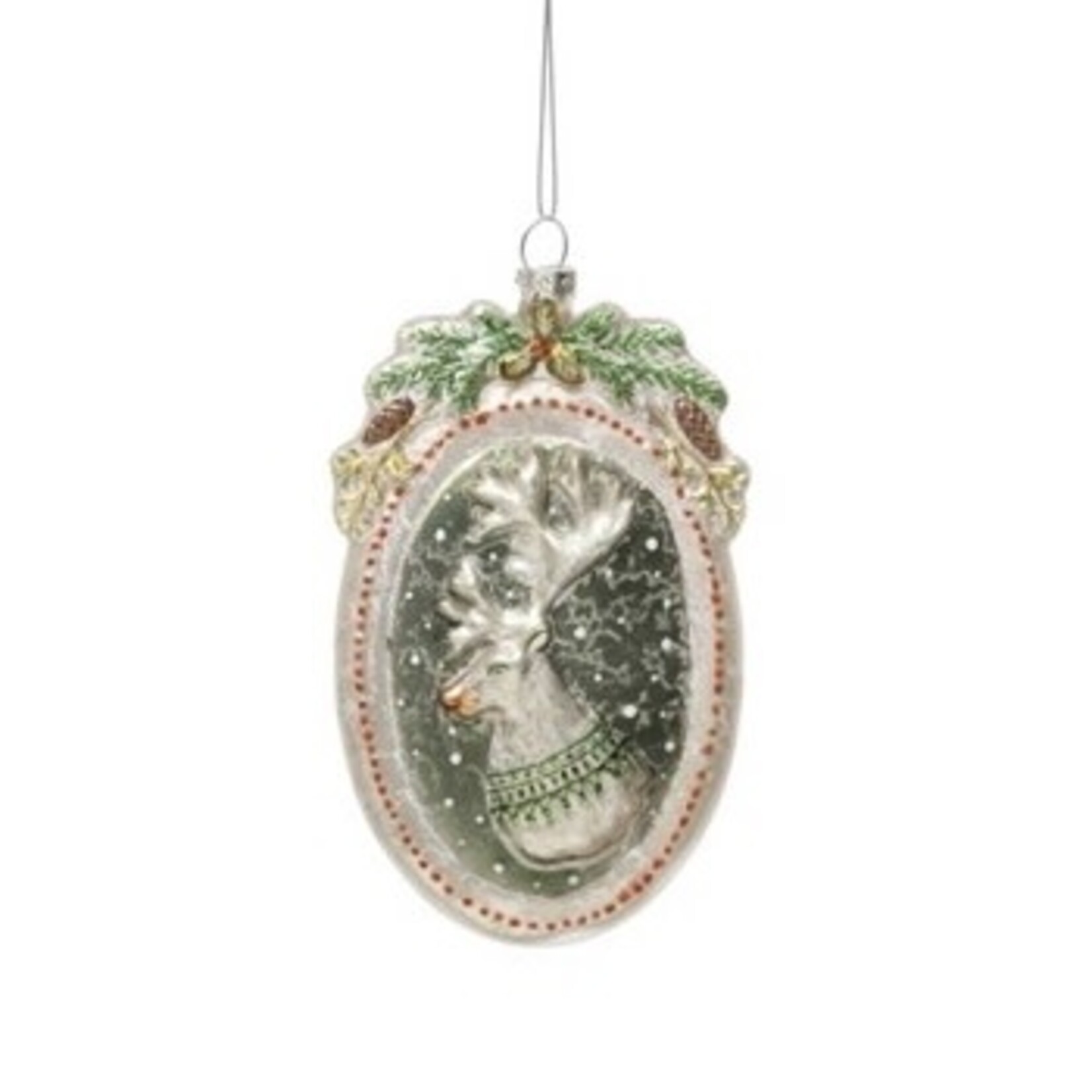 Creative Co-op Glass Ornament w/Holiday Image