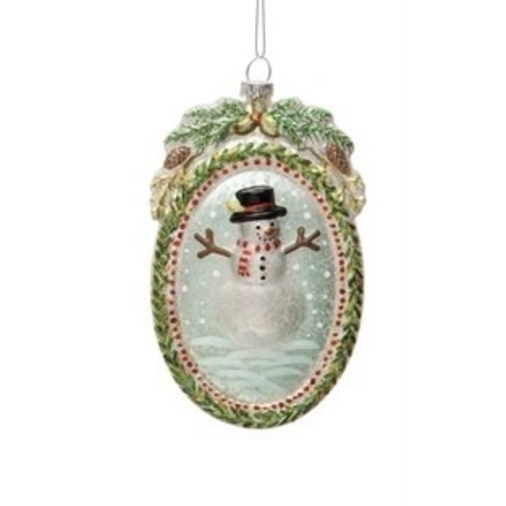 Creative Co-op Glass Ornament w/Holiday Image