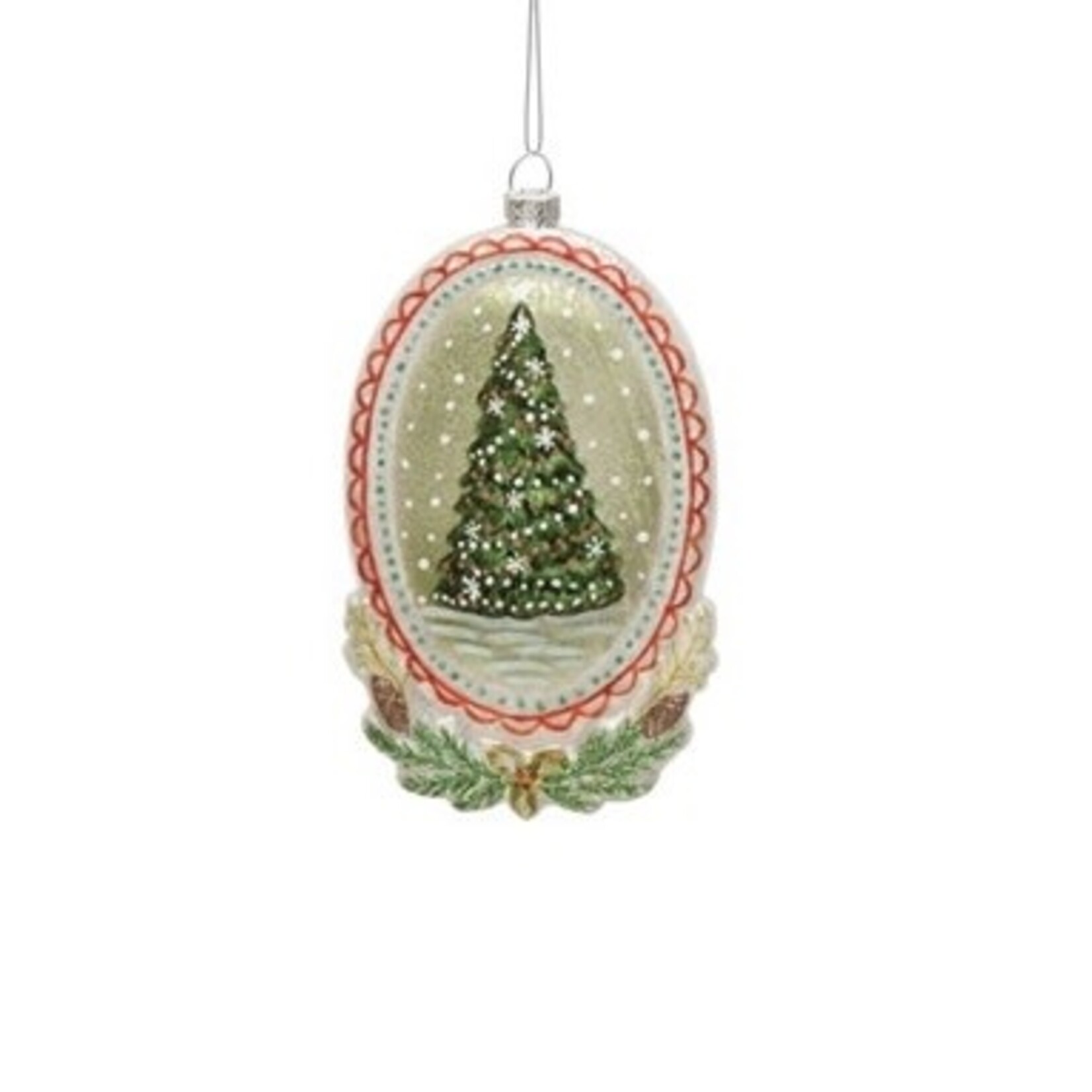 Creative Co-op Glass Ornament w/Holiday Image