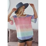 Bibi Clothing Bibi Multi Color Ombre Flare Sleeve Top