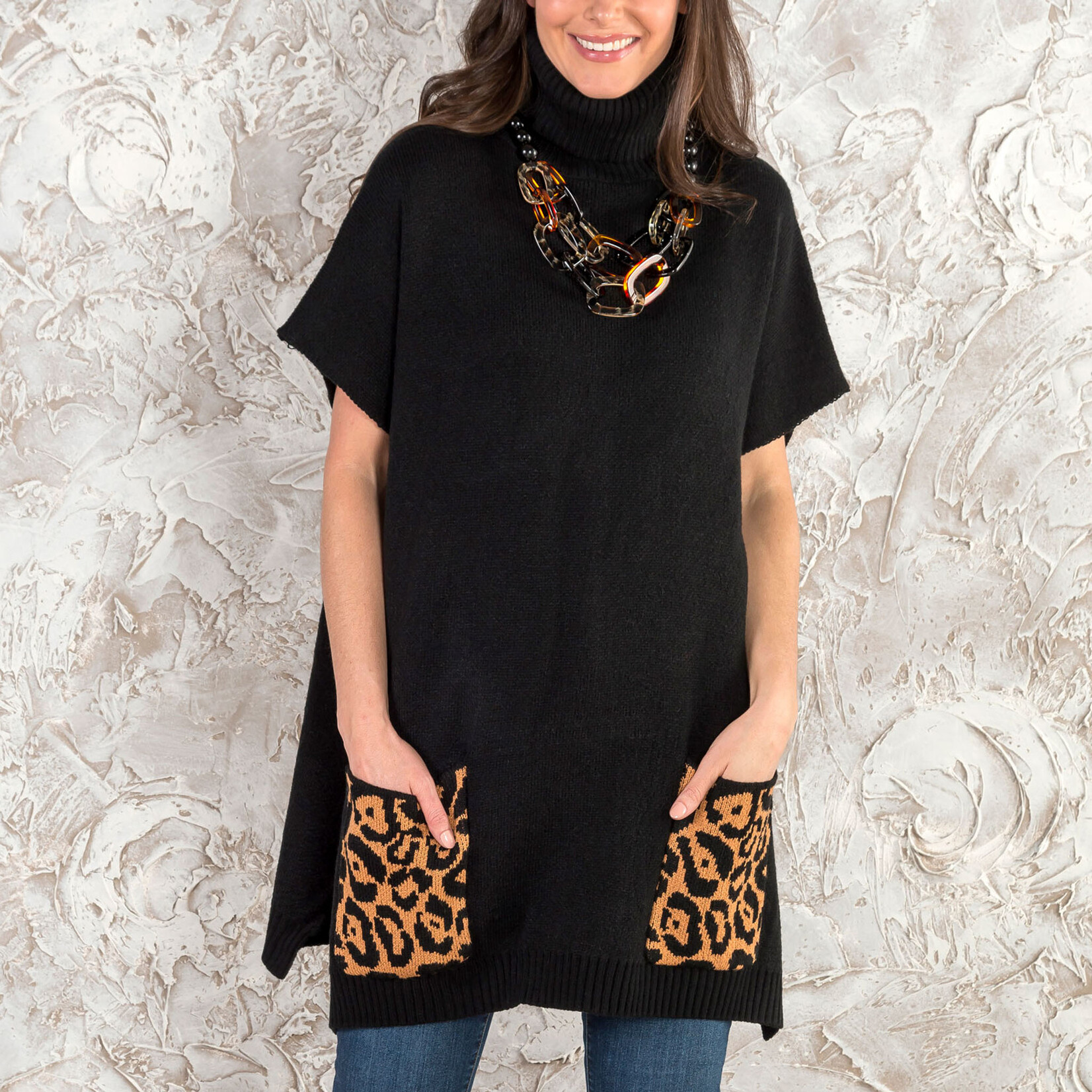 Arianna Turtle Neck Poncho