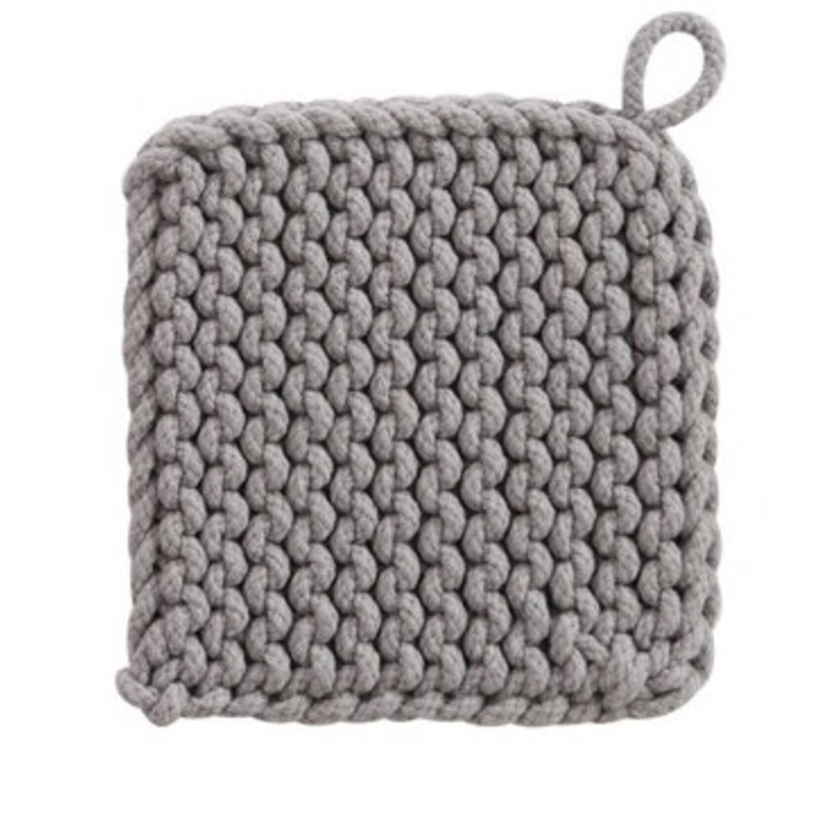 Creative Co-op 8” Square Crochet Cotton Potholder