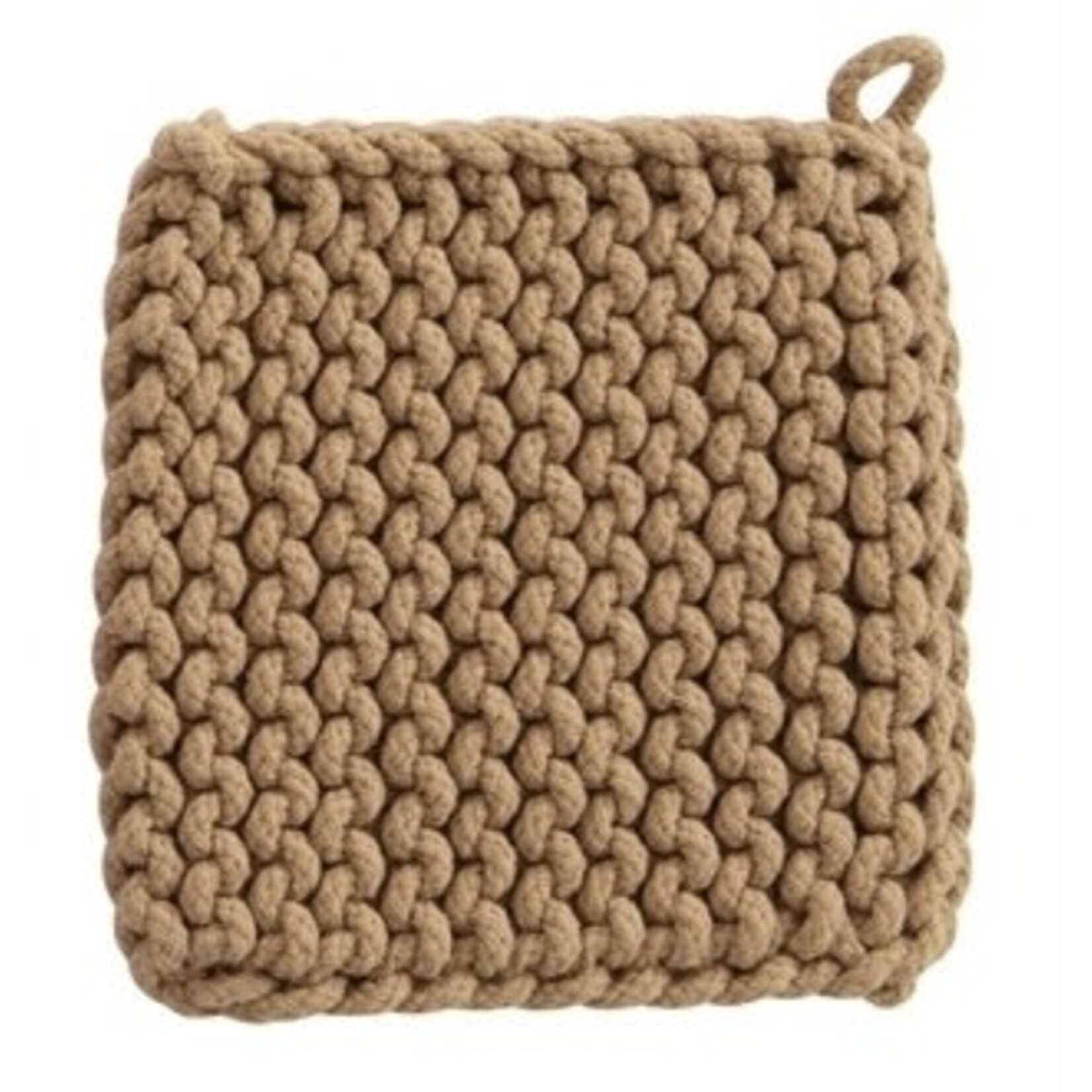 Creative Co-op 8” Square Crochet Cotton Potholder