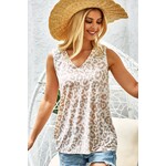 Bibi Clothing Leopard Tank Top with Lace Detail