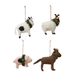 Creative Co-op Wool Farm Animal Ornament