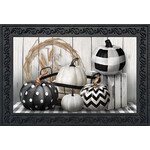 Briarwood Lane Black & White Pumpkins Doormat