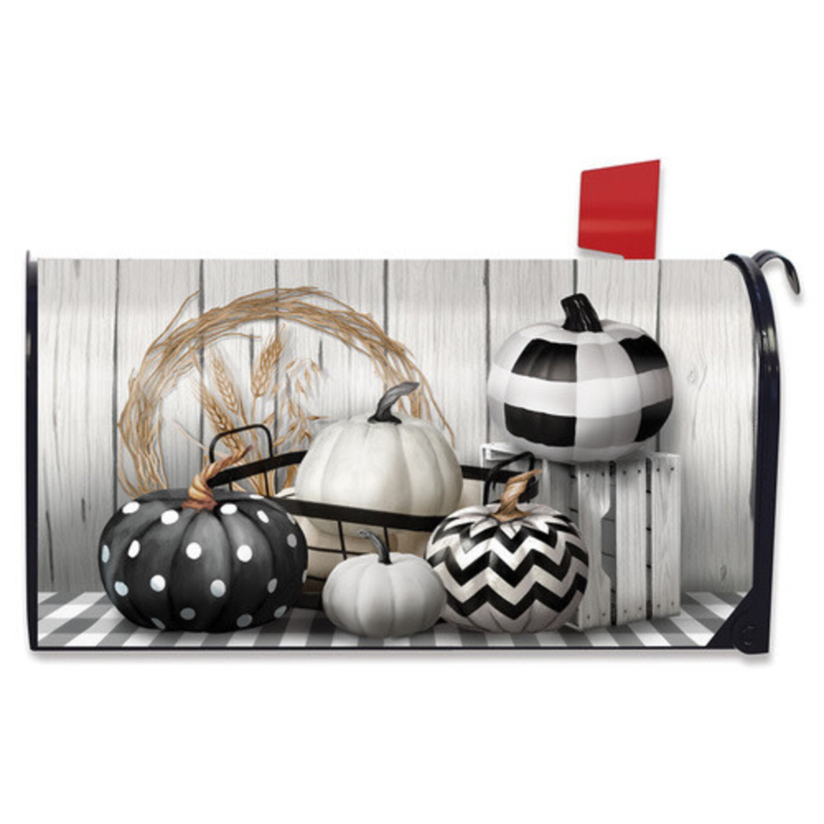 Briarwood Lane Black & White Pumpkins Mail Wrap