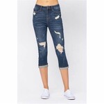 Judy Blue Judy Blue High Waist Distressed Capri 88211 Size 1