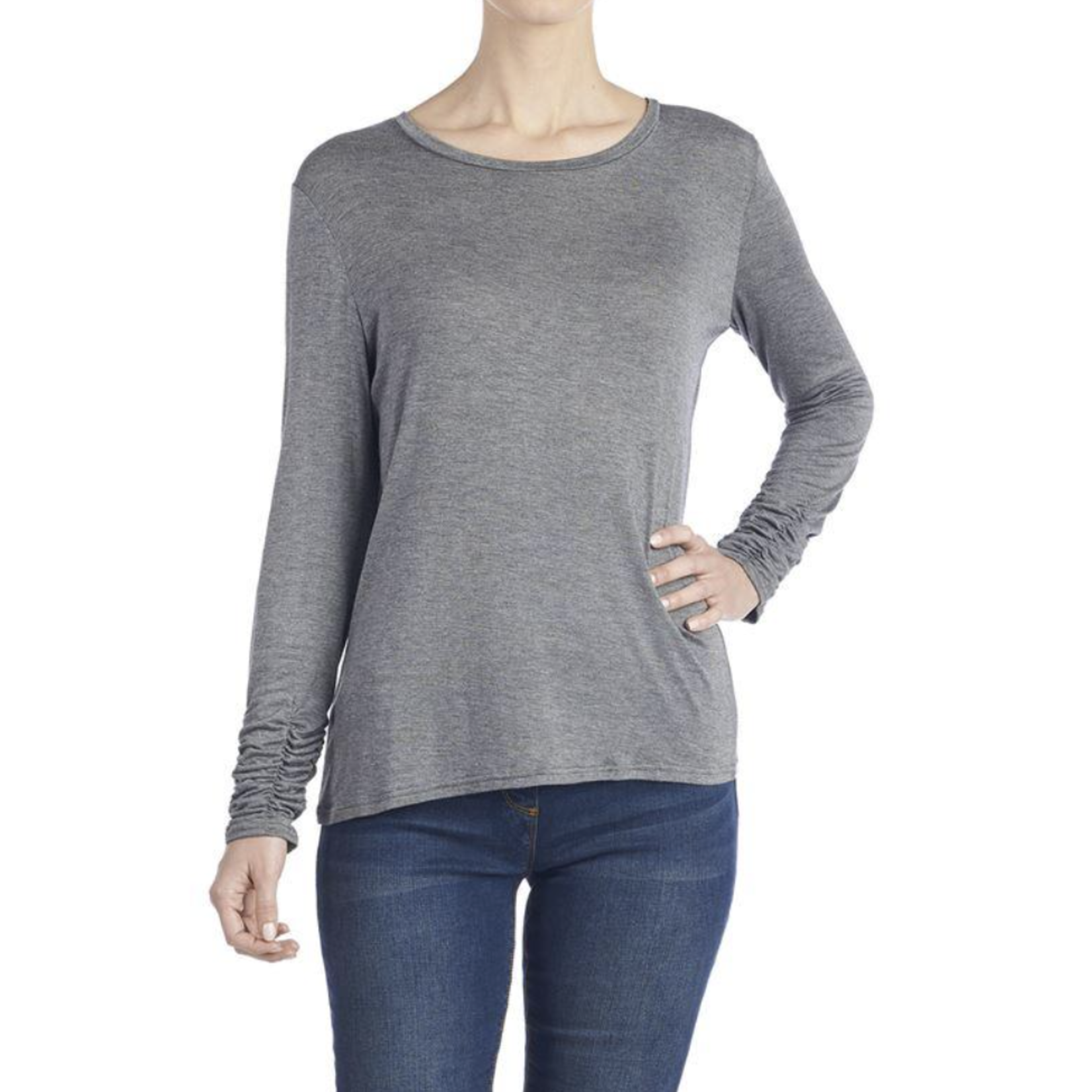 Coco + Carmen Coco + Carmen Scrunch Sleeve Crew Neck Tee  2039067