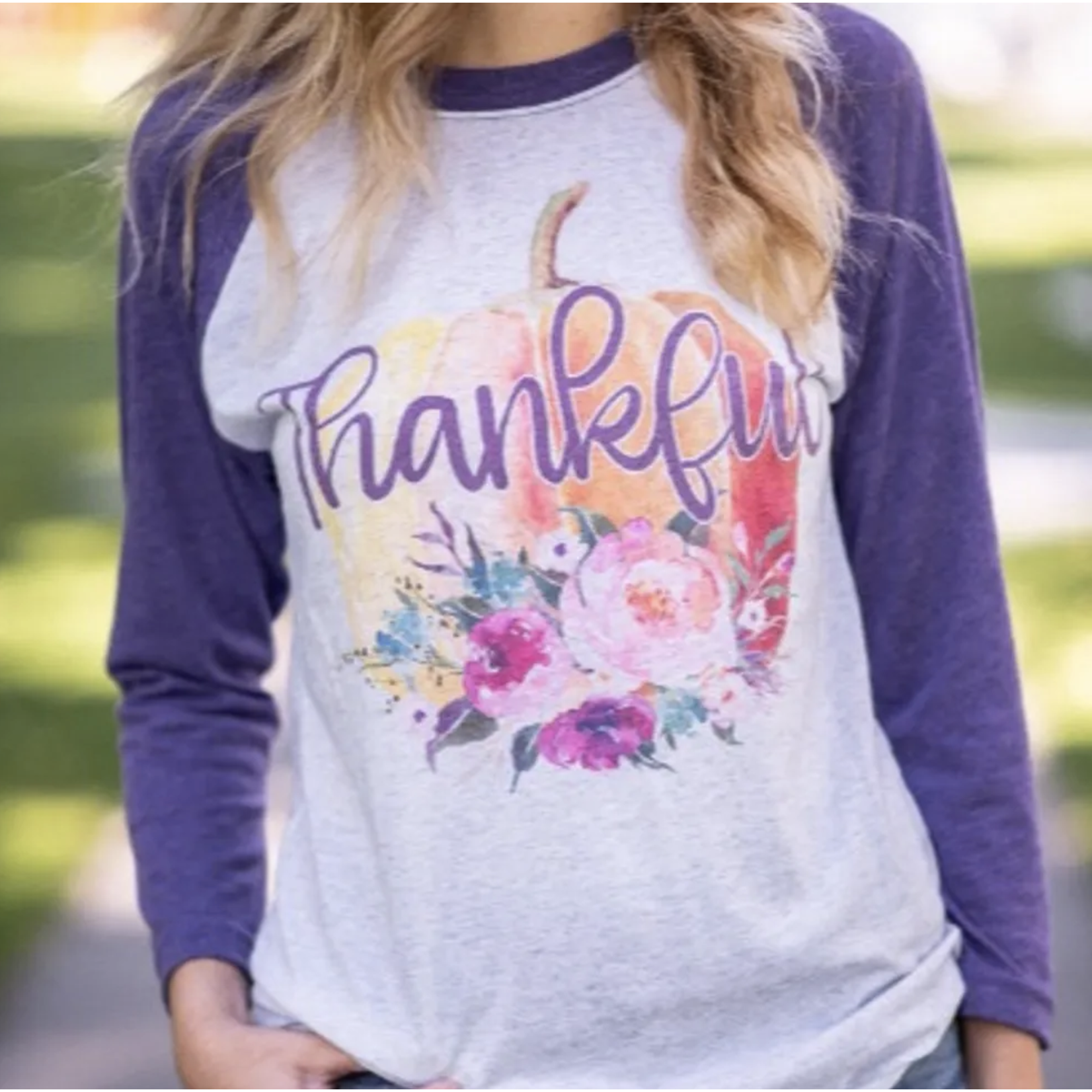 Juliet Rose Boutique Thankful Pumpkin Fall Raglan