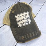 Vintage Life "It's Too Peopley Outside" Distressed Trucker Cap