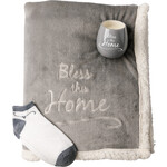 Pavilion “Home” Royal Plush Sherpa Lined Blanket Gift Set