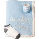 Pavilion “Grandma” Royal Plush Sherpa Lined Blanket Gift Set