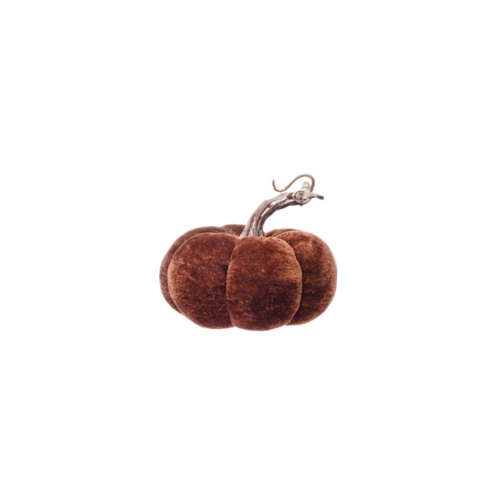 Creative Co-op Velvet Pumpkin, 4-1/4” Round