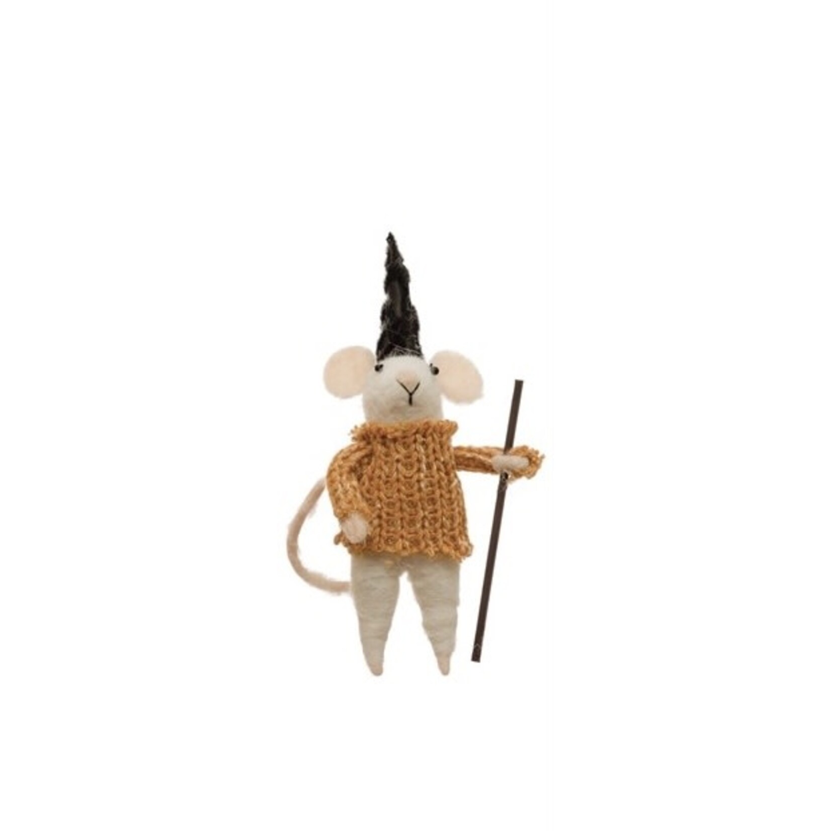 Creative Co-op Wool Felt Mouse Ornament