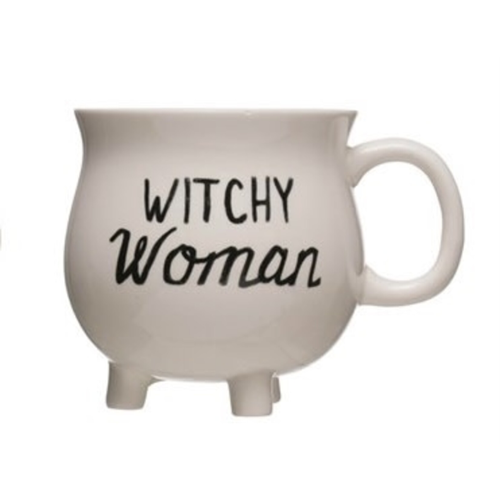 Creative Co-op Stoneware Cauldron Witch Mug
