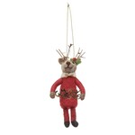 Creative Co-op Wool Felt Reindeer Ornament