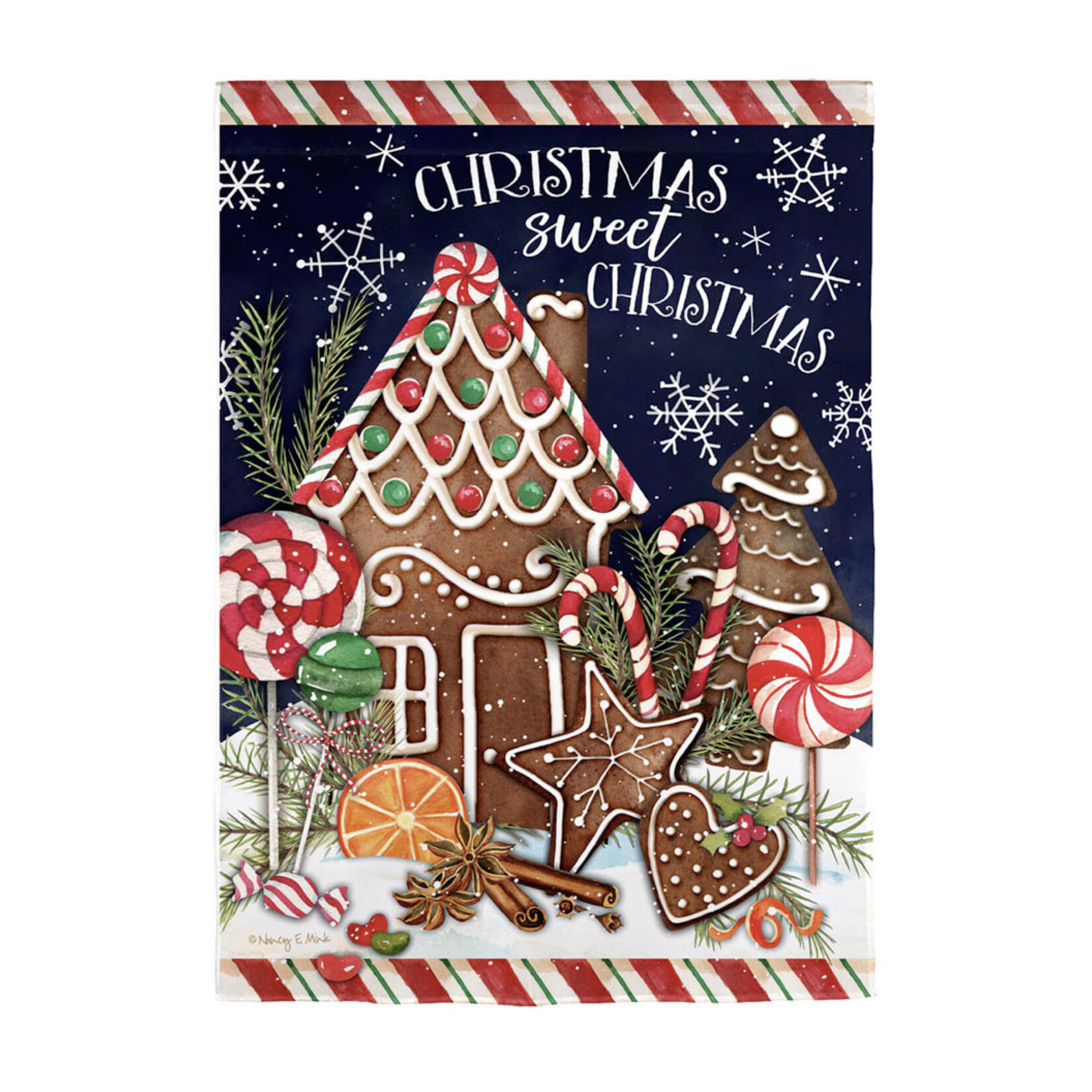 Evergreen Sweet Christmas Garden Suede Flag