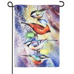 Evergreen Holiday Chirpers Garden Suede Flag