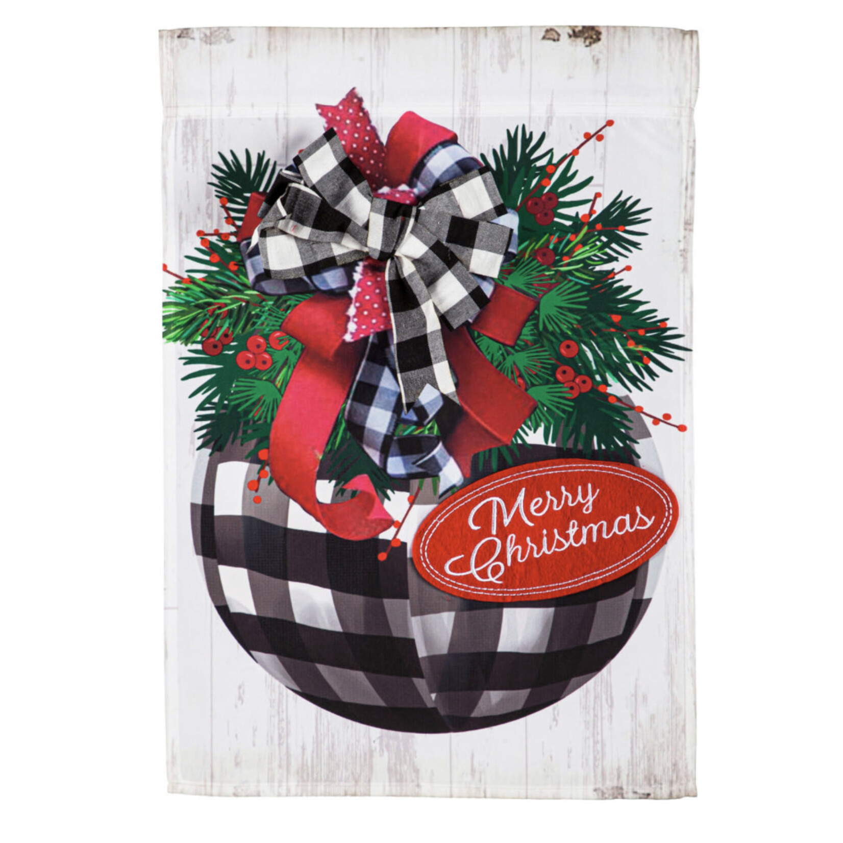 Evergreen Buffalo Check Ornament Garden Applique Flag