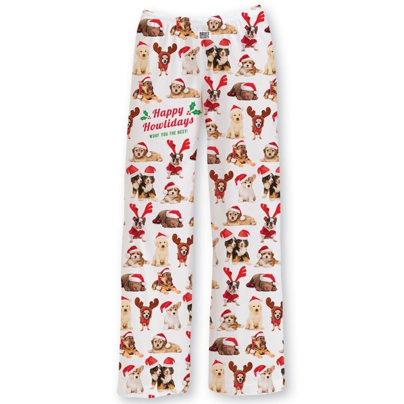 Brief Insanity Brief Insanity Happy Howlidays Holiday Dog Lightweight Lounge Pants