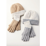 Charlie Paige Blended Yarn Two Tone Knitted Hat & Glove Set by Charlie Paige