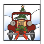 Evergreen Truck Stained Glass Sun Catcher