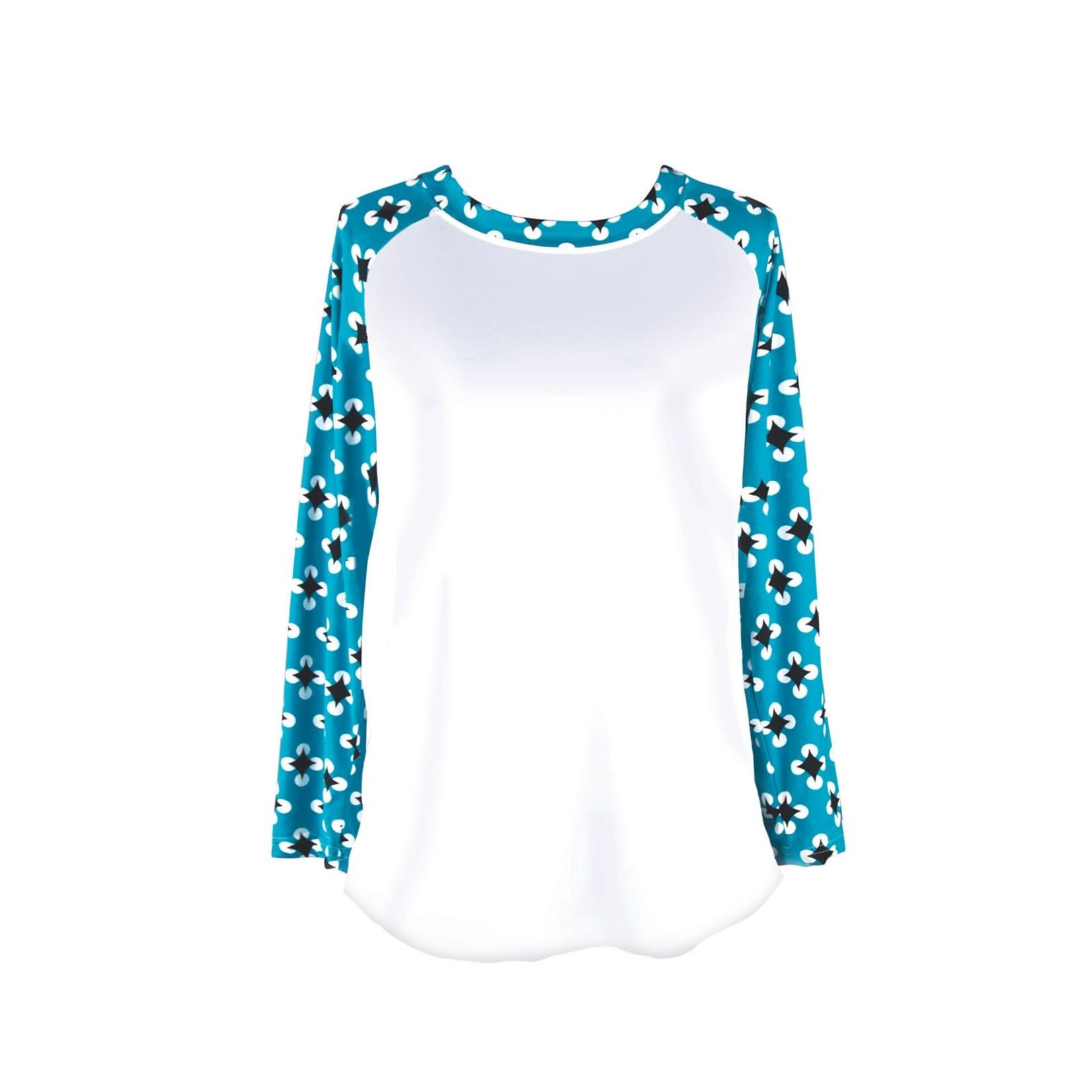 Hello Mello Hello Mello White Raglan with Turquoise Sleeves