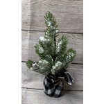 Giftcraft Pine Tree w/Black White Check Wrapped Base