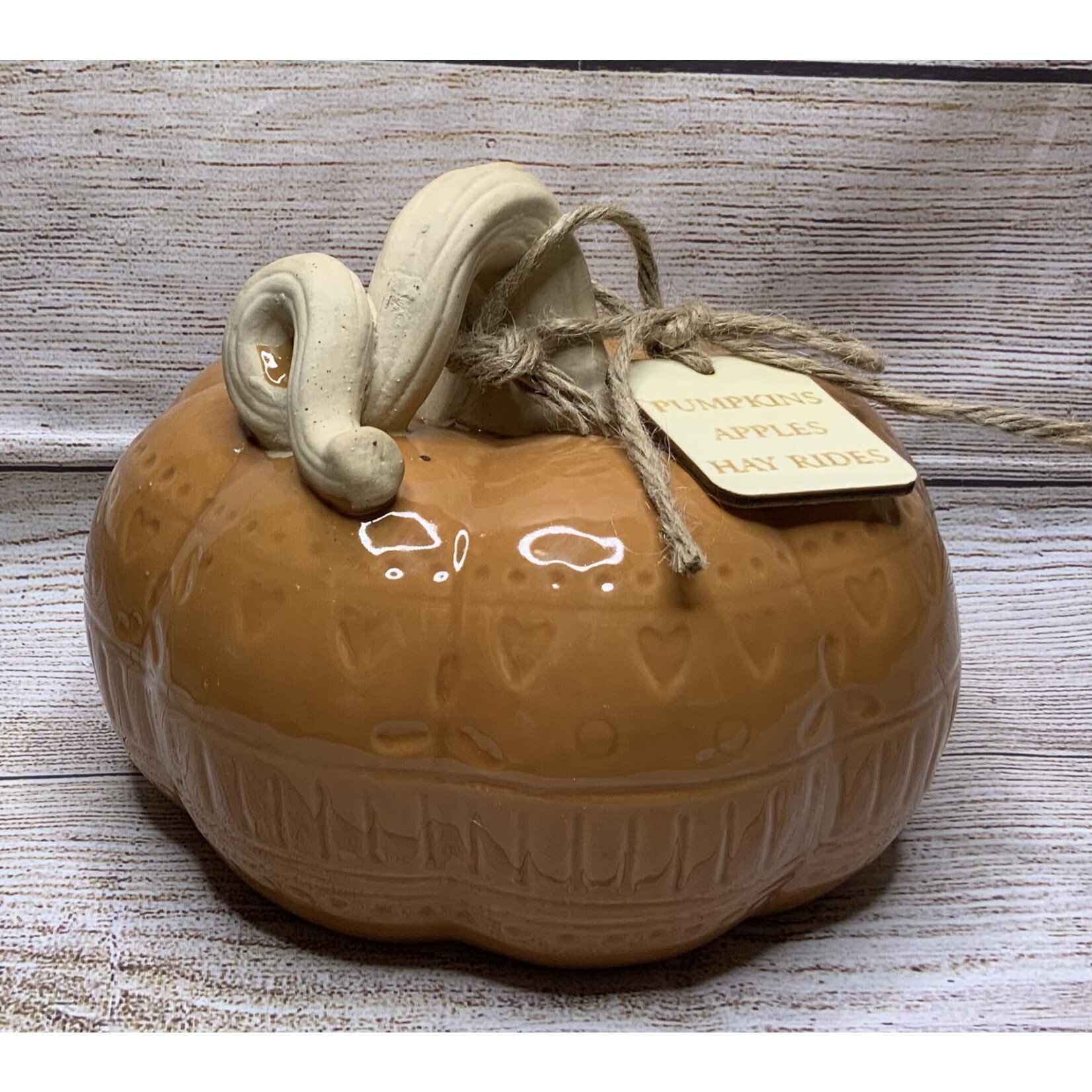 Gerson Ceramic Harvest Pumpkin, 7.3”L