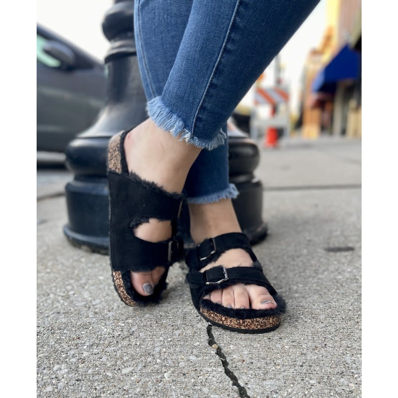 Corkys Corkys Laid Back Fur Lined Sandals