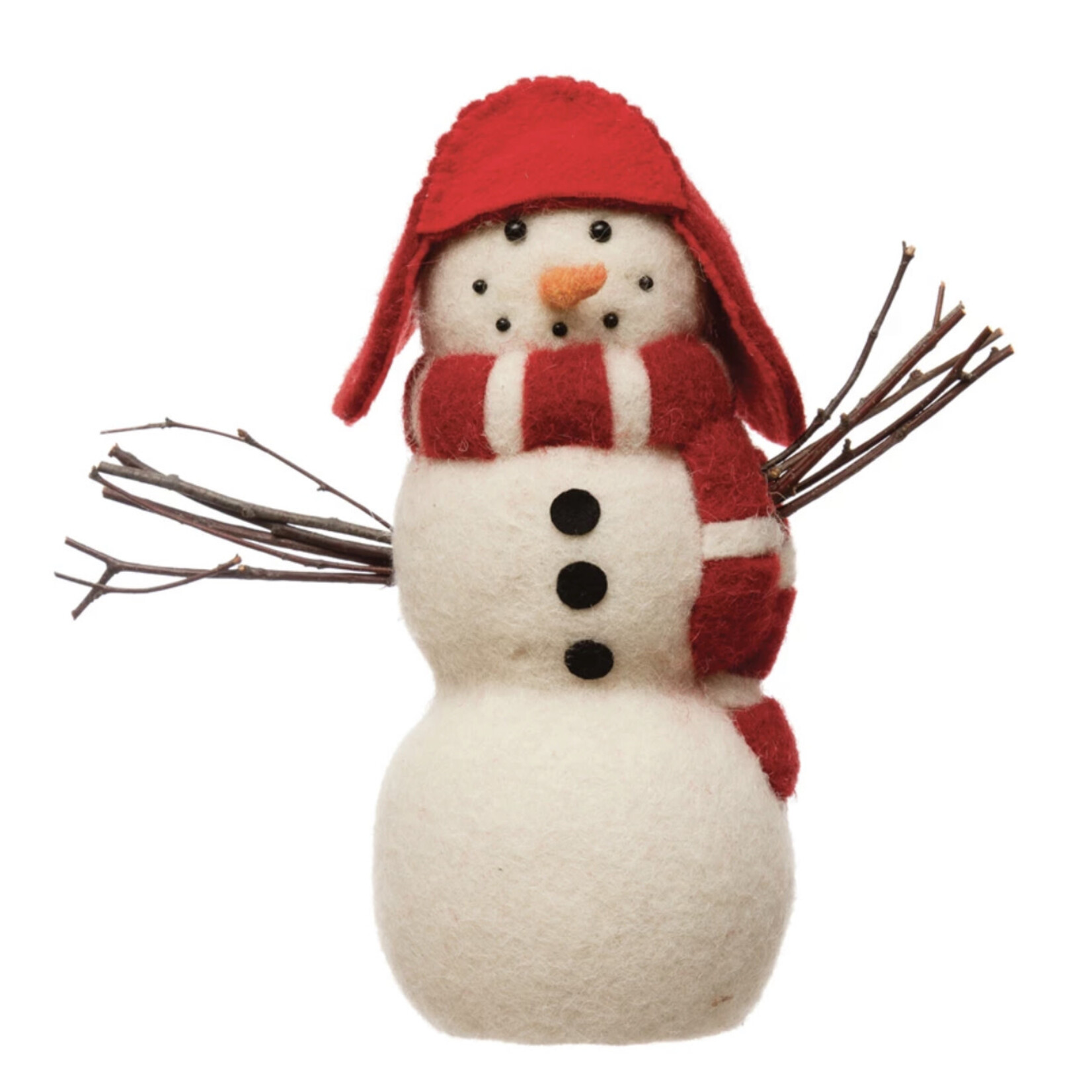 Creative Co-op Wool Felt Snowman, 10.5”