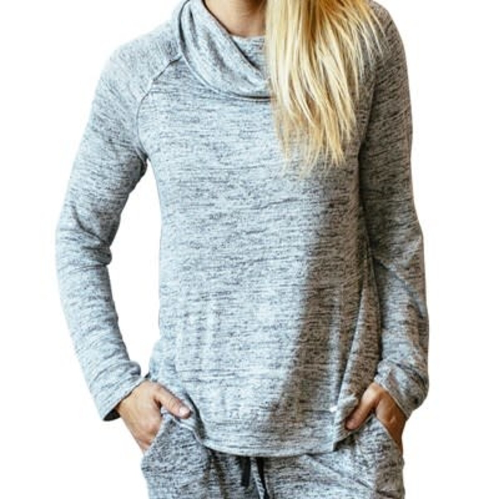 Hello Mello Hello Mello Carefree Threads Cowl Neck Lounge Top