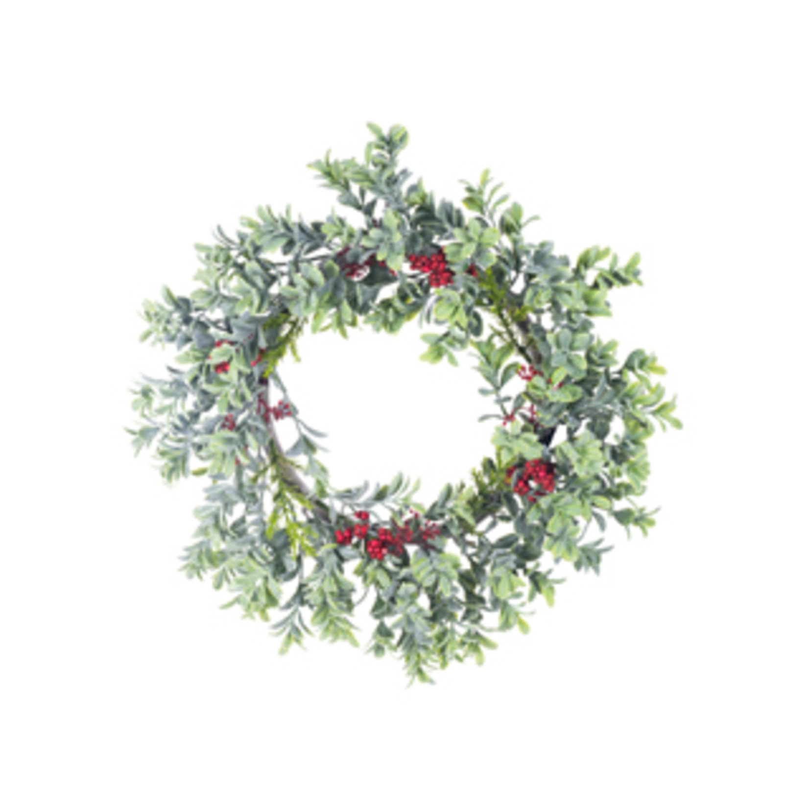 CRI Boxwood Wreath w/Berries, 6”