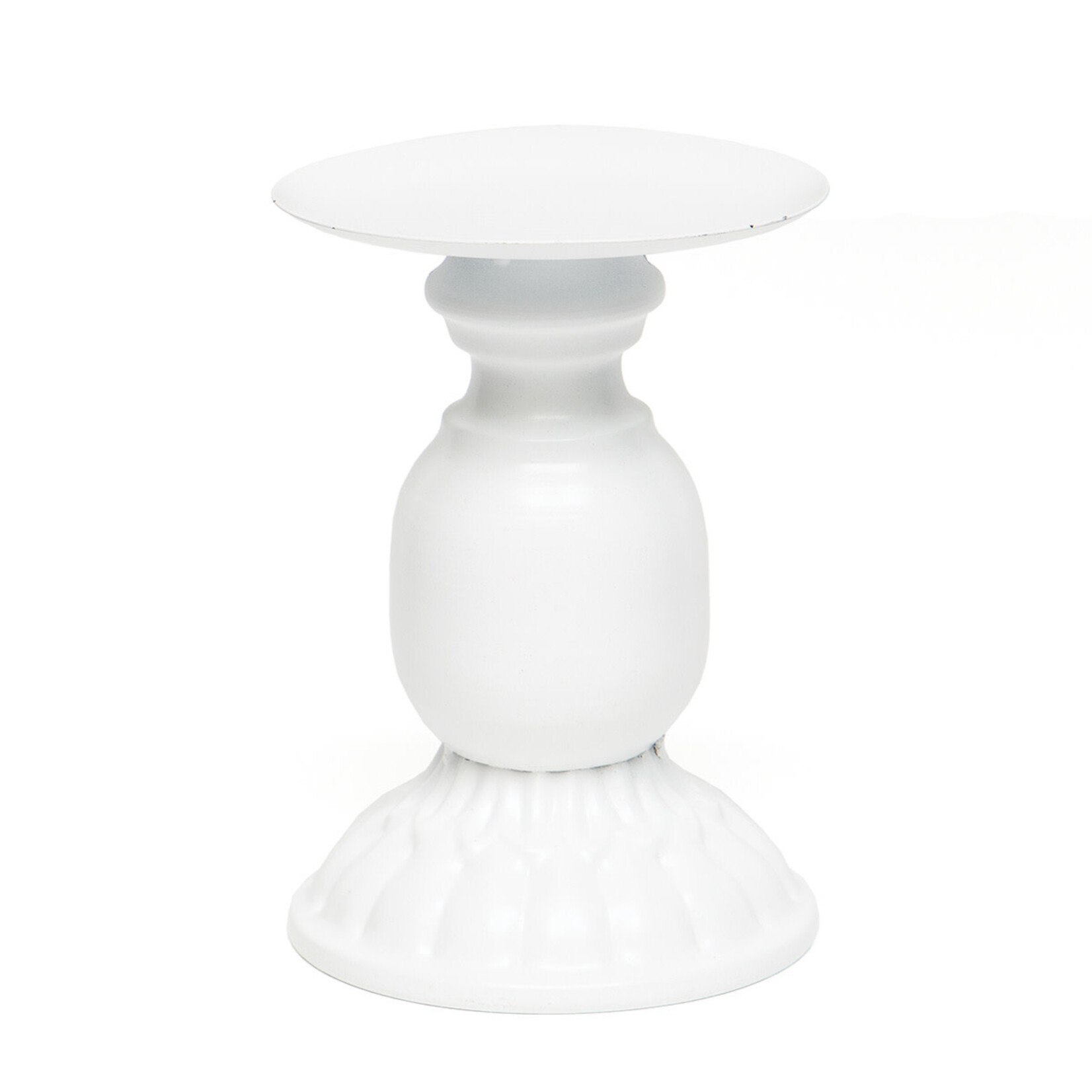 Meravic Metal White Candleholder, 5.5”