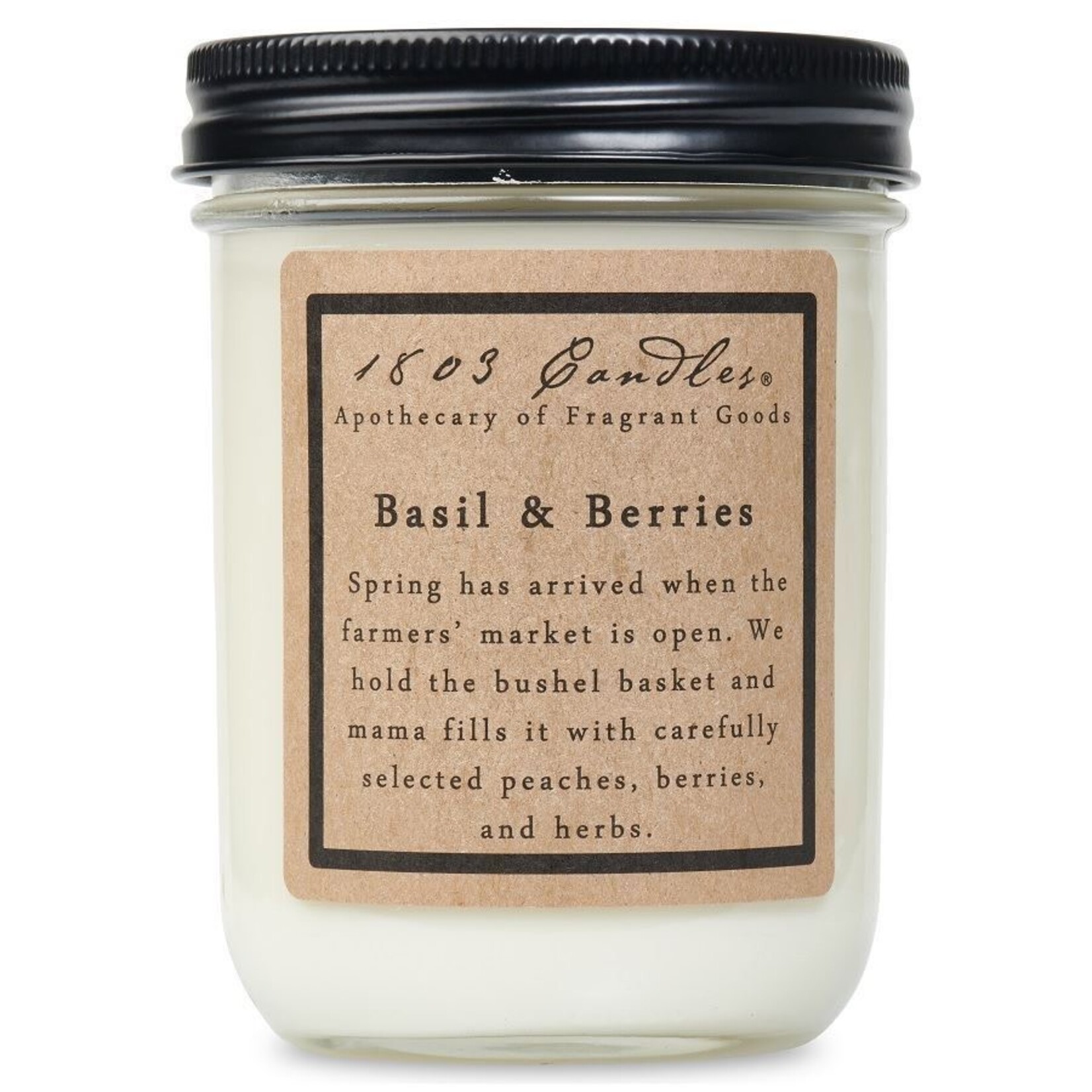 1803 1803 Basil & Berries Soy Jar Candle
