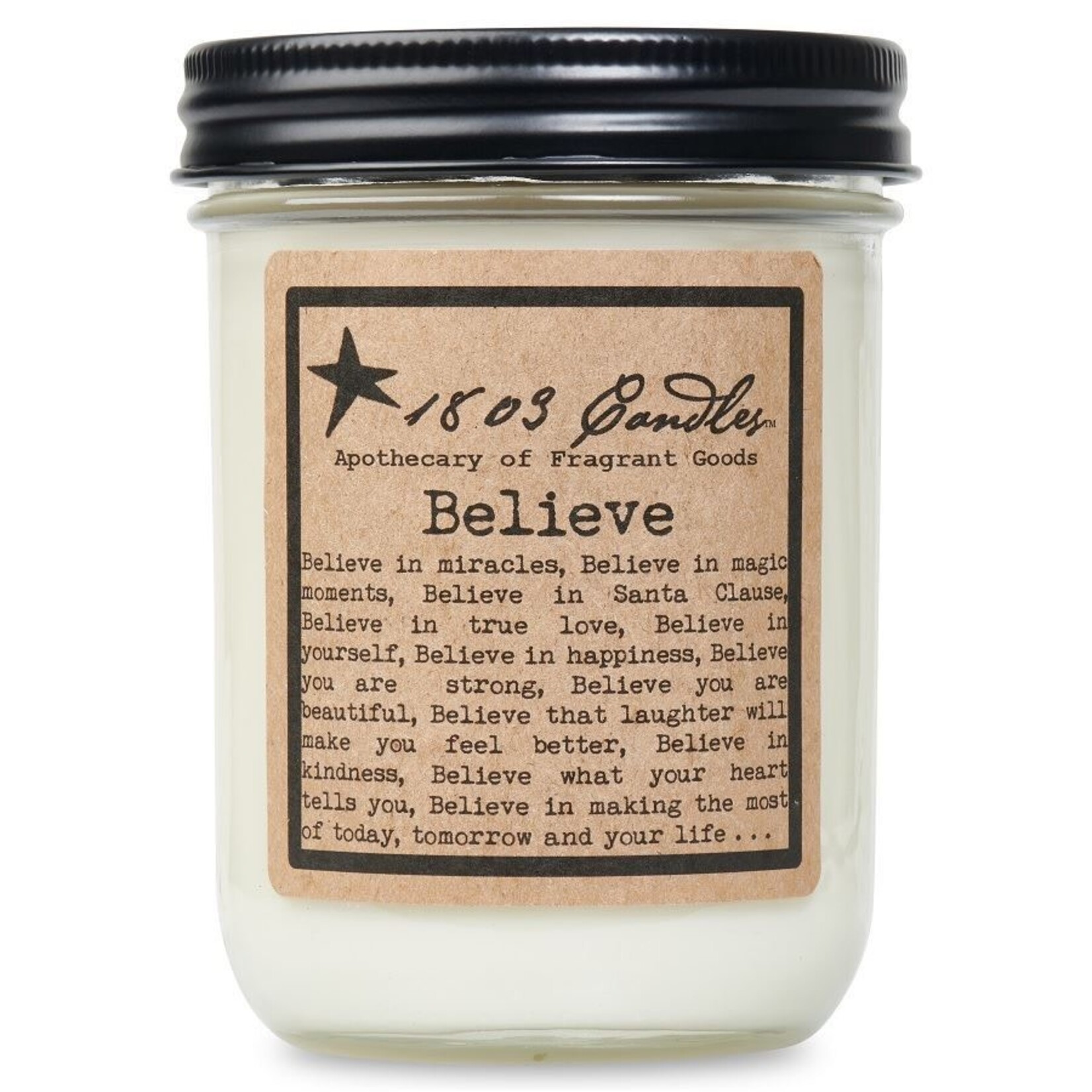 1803 1803 Believe Soy Jar Candle