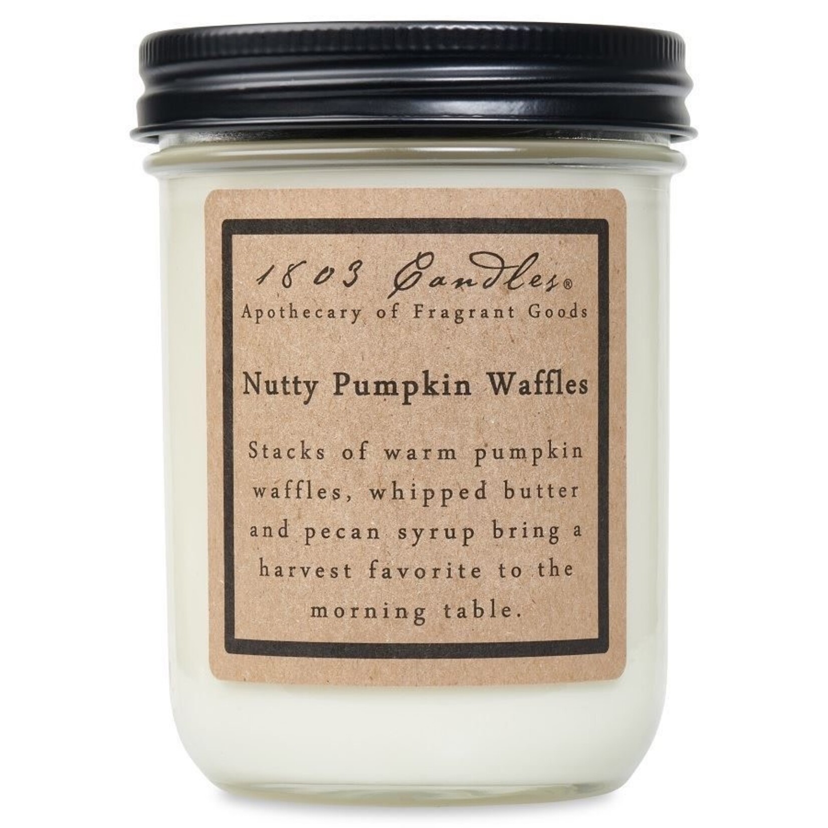1803 1803 Nutty Pumpkin Waffles Soy Jar Candle
