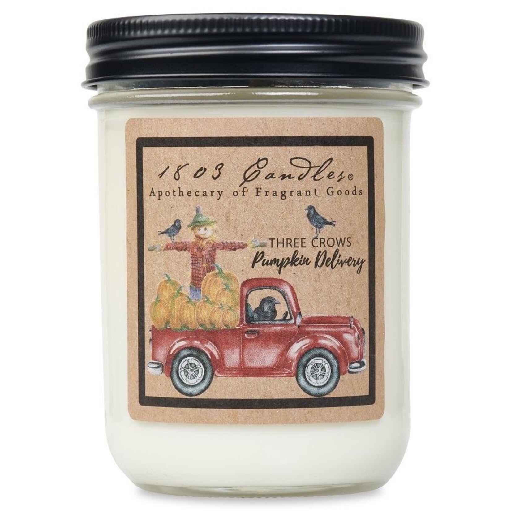 1803 1803 Three Crows Pumpkin Delivery Soy Jar Candle
