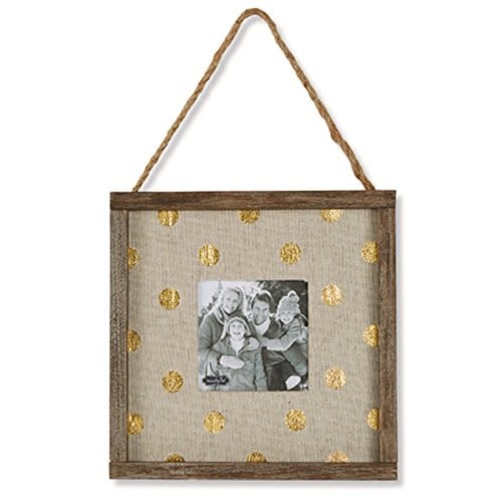 Mudpie Mudpie Gold Dot Frame w/Rope Hanger