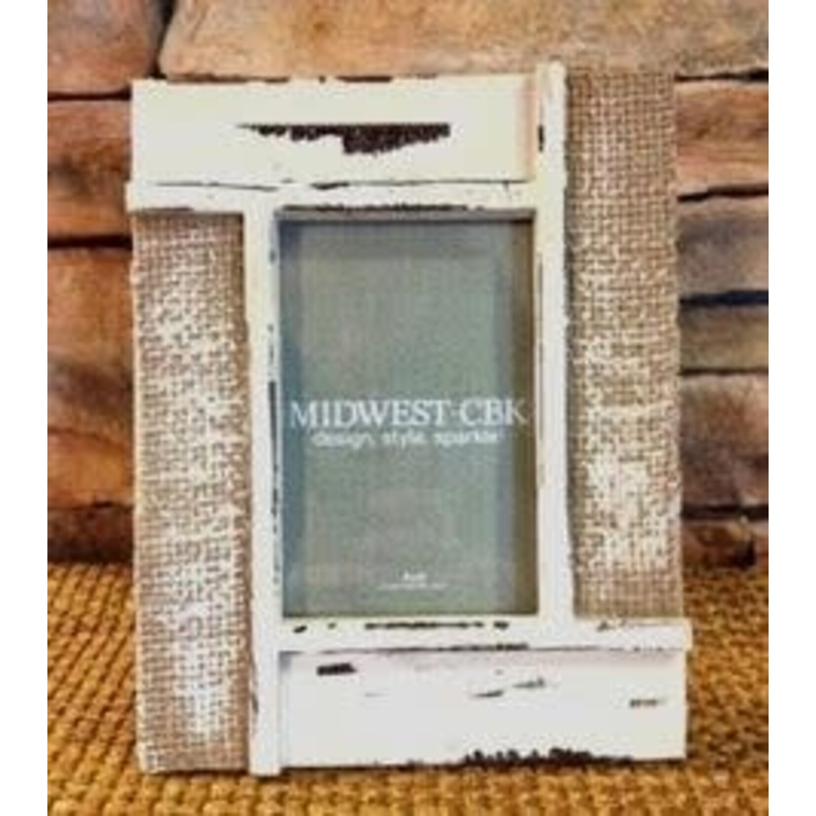 Midwest CBK Distressed Burlap Photo Frame