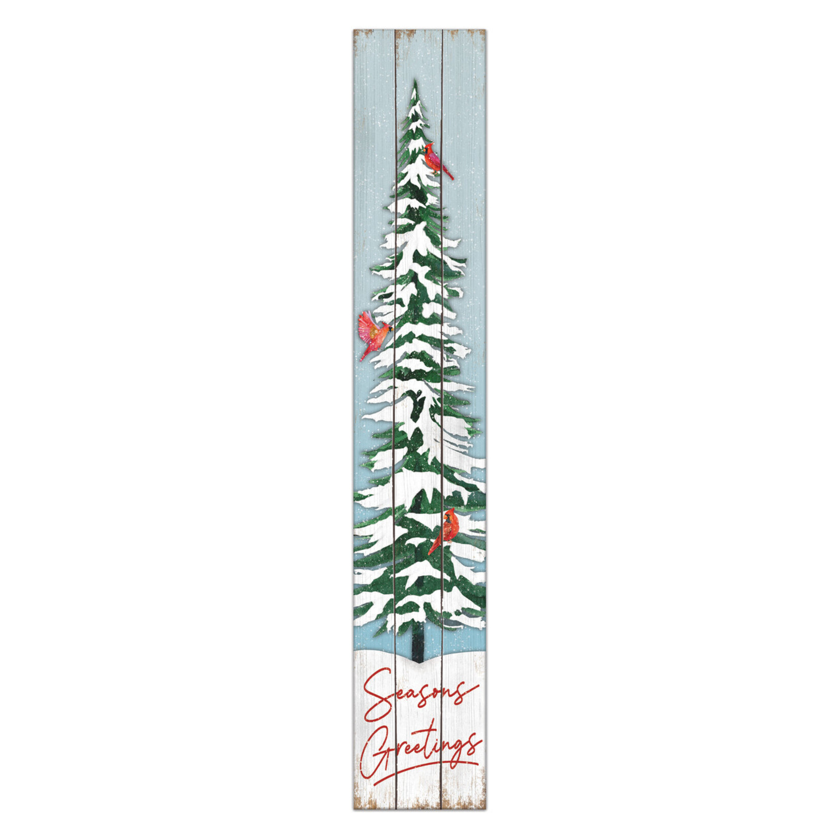 My Word! Seasons Greeting’s w/Tree & Cardinals Porch Board Sign