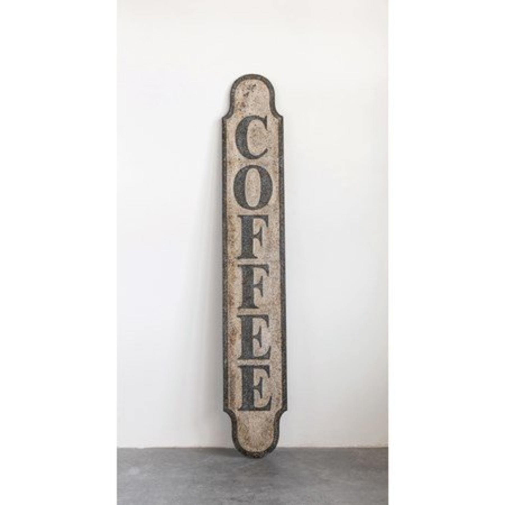 Creative Co-op Coffee Distressed Embossed Wall Decor