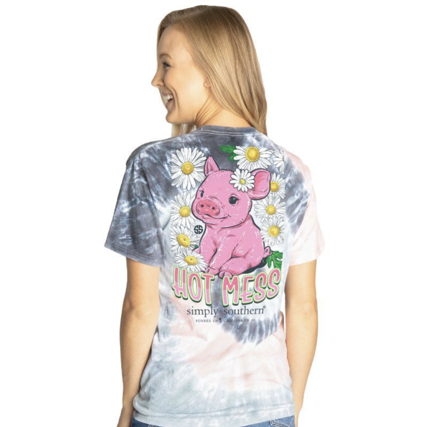 Simply Southern Hot Mess Pig Tee by Simply Southern Youth L
